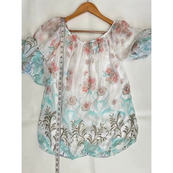 Lola made in Italy floral silky blouse size small fairy bloomcore - Picture 7 of 7